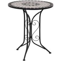 Vidaxl – Table bistro mosaïque 60cm – Céramique facile à nettoyer – Cadre en fer robuste – Pour balcon et jardin