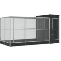 Vidaxl – Volière en acier galvanisé 416x203x216 cm – Grille 1x1 cm – Porte verrouillable – Grand espace pour oiseaux et petits animaux