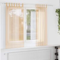 vidaXL Voile Curtains with Rod Pockets 2 pcs Sand