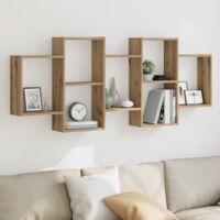 vidaXL Étagère murale chêne artisanal 159x18x65 cm bois d'ingénierie