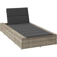 vidaXL Transat avec coussin flottant gris clair résine tressée