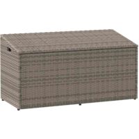 vidaXL Boîte de rangement de jardin gris 110x50x58 cm résine tressée