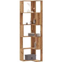 Vidaxl – Bibliothèque d'angle 5 niveaux en bois d'ingénierie – Hauteur 179 cm – Espace optimisé pour petits espaces – Résistante à l'humidité
