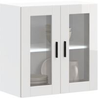 vidaXL Kitchen Wall Cabinet with Glass Door "Porto" High Gloss White