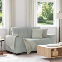 Canapé causeuse gris clair 160x77x82 cm velours vidaXL