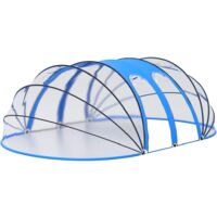 Vidaxl – Dôme de piscine ovale 620x410x210 cm – PVC UPF 30 – Construction en fibre de verre – Protection contre soleil et pluie