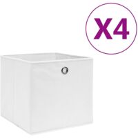 Vidaxl – Lot de 4 boîtes de rangement pliables en tissu intissé 28x28x28 cm – Œillet métallique – Pour rangement vêtements et accessoires