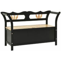 Banc Noir 107x45x75,5 cm Bois de sapin solide vidaXL