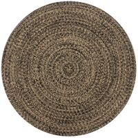 Vidaxl – Tapis kilim en jute tressé noir et naturel 90 cm – Tapis fait main doux et durable – Idéal pour décoration intérieure