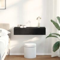 vidaXL Étagère murale avec tiroirs noir 80x33x17 cm bois d'ingénierie