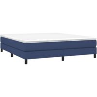 vidaXL Sommier à lattes de lit avec matelas Bleu 180x200 cm Tissu