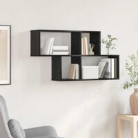 vidaXL Étagère Murale avec étagère Noir Bois d'ingénierie