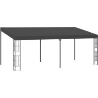 Vidaxl – Belvédère mural 3x6 m – Tonnelle en acier enduit de poudre – Auvent avec revêtement PA – Protection solaire optimale