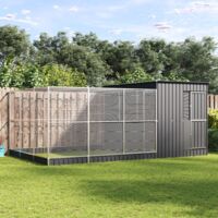 Vidaxl – Volière avec extension 497x303x216 cm – Acier galvanisé – Grille 1x1 cm – Pour oiseaux et petits animaux – Assemblage requis