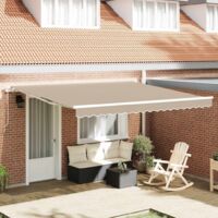 vidaXL Retractable Awning Beige 400 x 350 x 165 cm