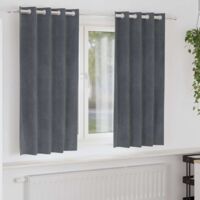 vidaXL Rideaux occultants 2 pcs Gris clair 140 x 175 cm Velours