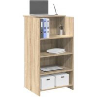 Vidaxl – Comptoir de réception en bois d'ingénierie Sonoma 55x50x103,5 cm – Design moderne pour bureaux et halls – Rangement intégré et surface résistante