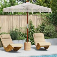 Vidaxl – Parasol droit crème 250 x 255 cm – Coton et bois massif – Résistant aux UV – Revêtement hydrofuge – Montage facile