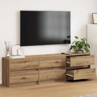 vidaXL Unites TV Montage mural 2 pcs Chêne artisanal 180 x 34 x 50 cm