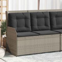 Banc inclinable de jardin et coussins gris clair résine tressée vidaXL