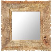 Miroir 50x50 cm Bois de manguier massif vidaXL