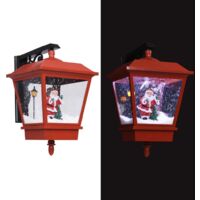 Vidaxl – Lampe murale de Noël LED avec Père Noël rouge – Dimensions 40x27x45 cm – Fonction neige avec pompe intégrée – Décoration festive
