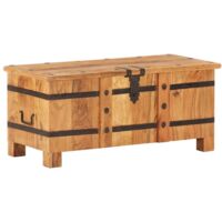 Vidaxl – Coffre en bois d'acacia massif 90x40x40 cm – Verrouillable – Poignées de transport – Pour rangement vêtements et accessoires - vidaXL538226