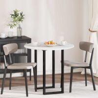 vidaXL Plateau de table Blanc Ø 80 x 1,5 cm Bois d'ingénierie