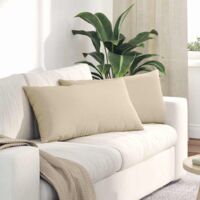 vidaXL Coussins de canapé 2 pcs Crème 80 x 40 cm tissu