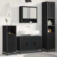 vidaXL Ensemble de mobilier de salle de bain 3 pcs Bois Ancien