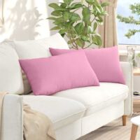 vidaXL Coussins de canapé 2 pcs Rose 80 x 40 cm tissu
