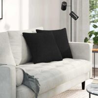 vidaXL Coussins de canapé 2 pcs Noir 45 x 45 cm tissu