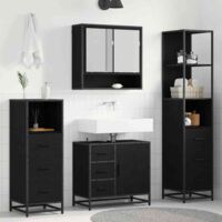 vidaXL Ensemble de mobilier de salle de bain 4 pcs Chêne noir