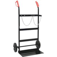 vidaXL Chariot à main Noir et Rouge 63 x 43,5 x 110 cm Acier