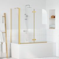 Vidaxl – Écran de douche réglable en verre trempé 120 x 68 cm – Finition dorée – Design moderne – Anti-rayures et facile à nettoyer