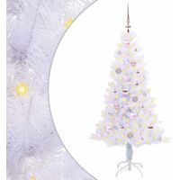 vidaXL Artificial Christmas Tree with Stand White 150 cm PVC and Steel