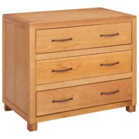 vidaXL Cabinet with Drawer with Storage Brown Solid Oak Wood