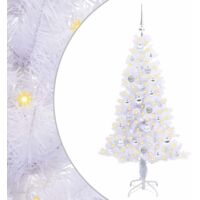 vidaXL Artificial Christmas Tree with Stand White 150 cm PVC and Steel