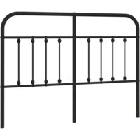 vidaXL Tête de lit de remplacement métal noir 140 cm