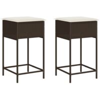 vidaXL Tabourets de bar jardin coussins lot de 2 marron résine tressée