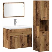 vidaXL Bathroom Furniture Set with Shelf 4 pcs Brown Engineered Wood