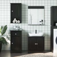 vidaXL Meubles de salle de bain 4 pcs BERG noir bois de pin massif