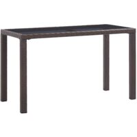 vidaXL Garden Table Brown 123x60x74 cm Poly Rattan