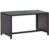 vidaXL Table basse Noir 70x40x38 cm Résine tressée
