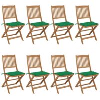 Lot de 8 Chaises de Jardin Exterieur pliables - Chaises Relax Design avec coussins Bois d'acacia vidaXL