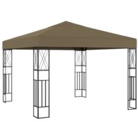 vidaXL Tonnelle 3x3 m Taupe Tissu