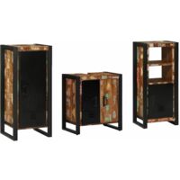 vidaXL Ensemble de mobilier de salle de bain 3 pcs Bois Recyclé Solide