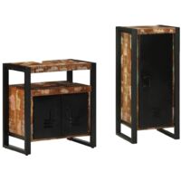 vidaXL Ensemble de mobilier de salle de bain 2 pcs Bois Recyclé Solide