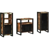 vidaXL Ensemble de mobilier de salle de bain 3 pcs Bois Recyclé Solide