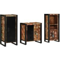 vidaXL Ensemble de mobilier de salle de bain 3 pcs Bois Recyclé Solide